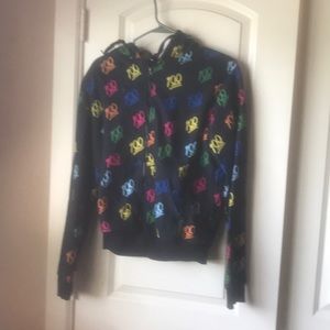 Puffy hoodie with 100 emojis on it